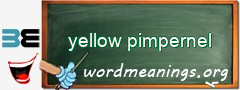 WordMeaning blackboard for yellow pimpernel